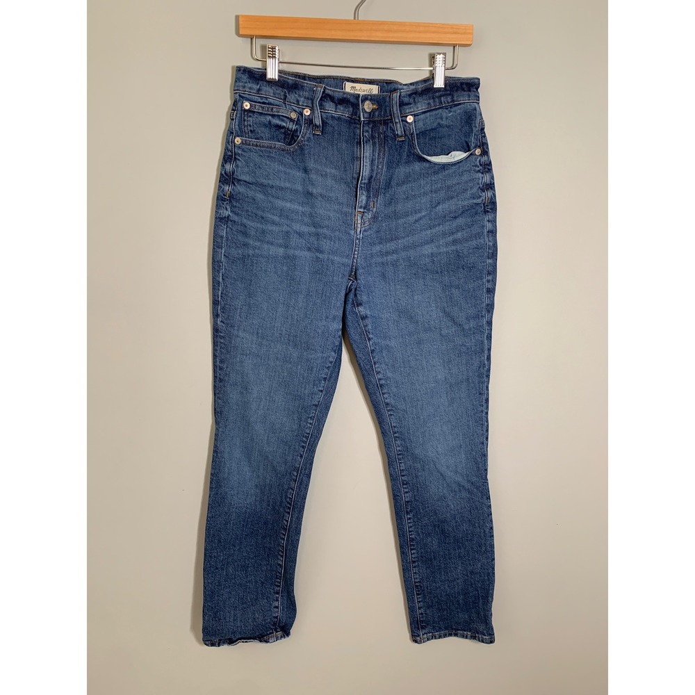 Madewell High-Rise Slim Boyjean Women 28 Blue Medium Wash Denim Stretch Pants